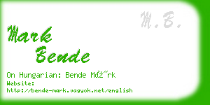 mark bende business card